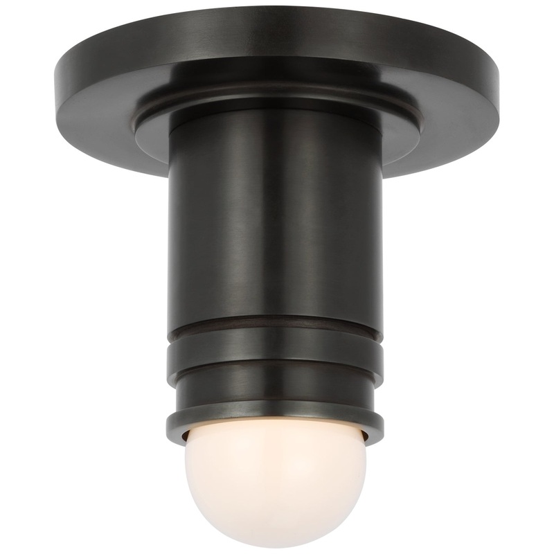 LED Flush Mount from the Top Hat Collection in Bronze Finish by Visual Comfort Signature