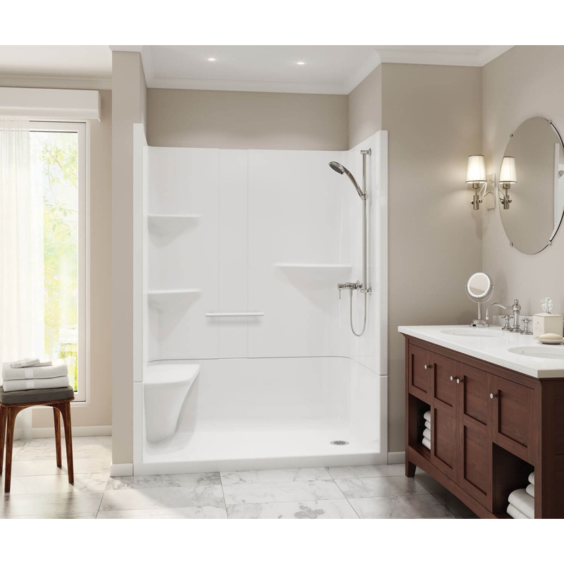 MAAX 105921-SNR-000-001 Camelia SH-6034 Acrylic Alcove Right-Hand Drain Two-Piece Shower in White