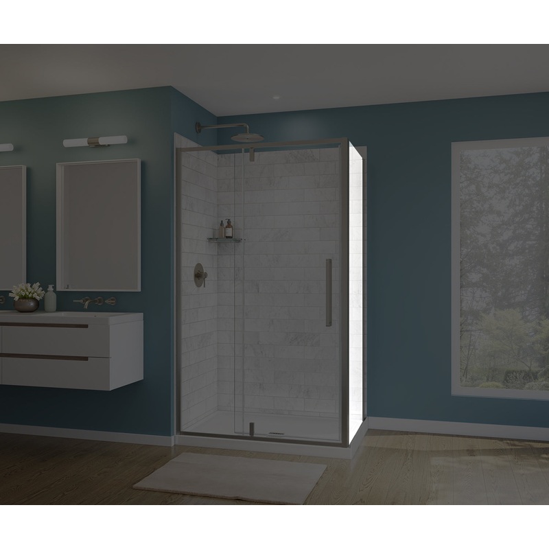 MAAX 135328-900-305-000 Uptown Return Panel for 36 in. Base with Clear glass in Brushed Nickel