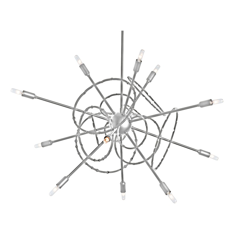 Olympus 12-Light Starburst Pendant Sterling