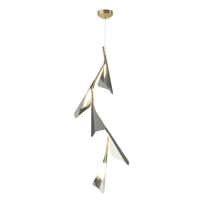 Plume 5-Light LED Pendant Modern Brass Sterling