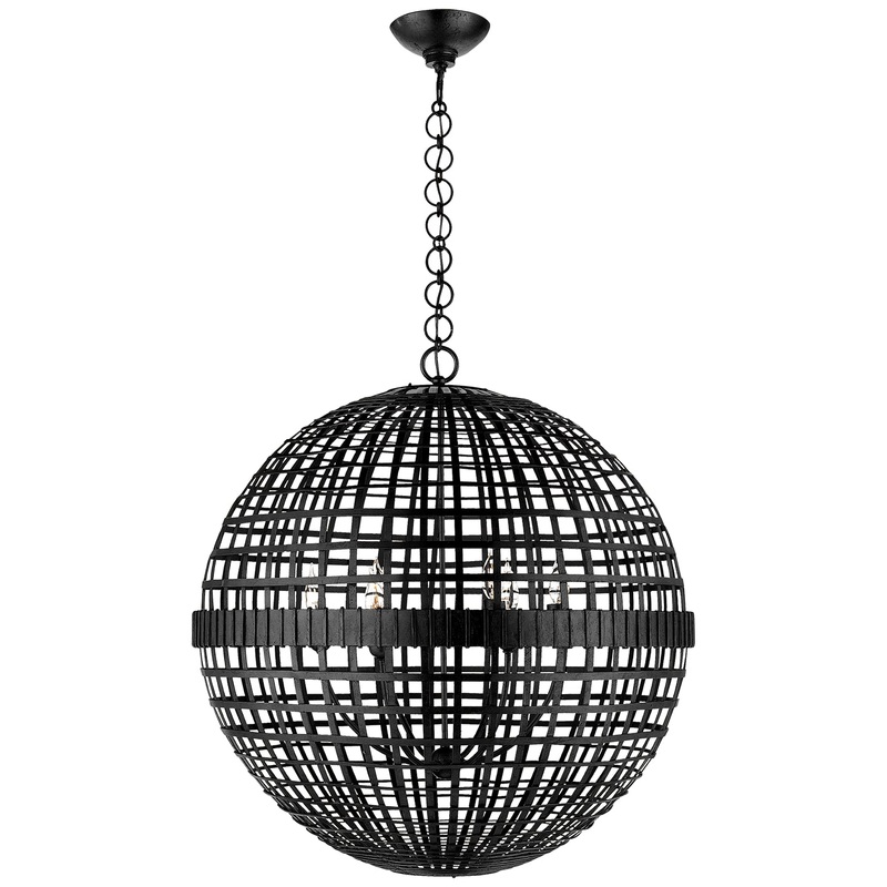 Six Light Lantern from the Mill Collection in Aged Iron Finish by Visual Comfort Signature