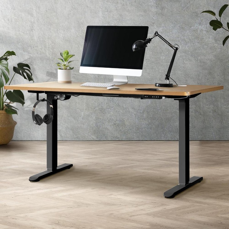 Standing Desk Adjustable Motorised 120cm Black&Oak