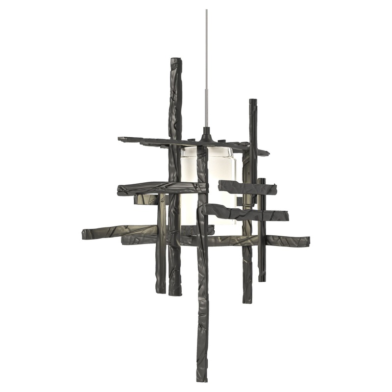 Tura Frosted Glass Low Voltage Mini Pendant Black