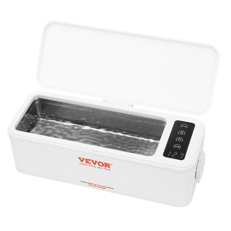 VEVOR Jewelry Cleaner Ultrasonic Machine, Ultrasonic Cleaner Machine 16oz (470ml) with 4 Timer Modes, Portable ultrasonic jewelry cleaner with Cleaning Basket for Eyeglasses, Watches, Dentures, Rings