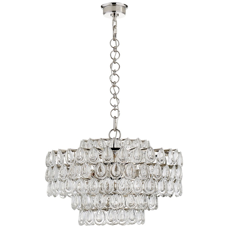 12 Light Chandelier from the Liscia Collection in Polished Nickel Finish by Visual Comfort Signature
