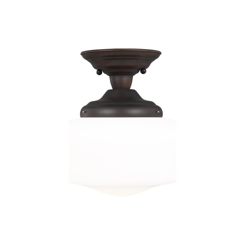 Academy One Light Semi-Flush Mount Bronze