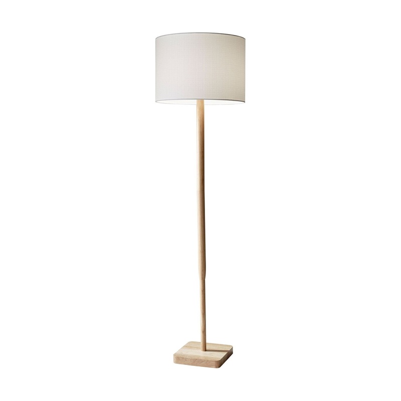 Ellis Floor Lamp Natural Rubber Wood
