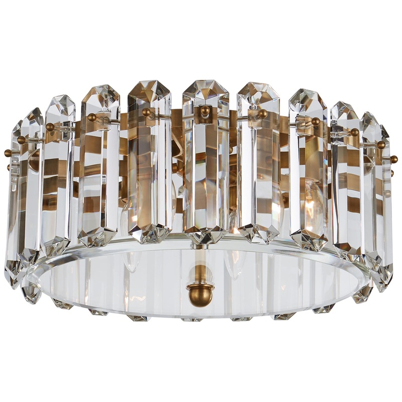 Four Light Flush Mount from the Bonnington Collection in Hand-Rubbed Antique Brass Finish by Visual Comfort Signature