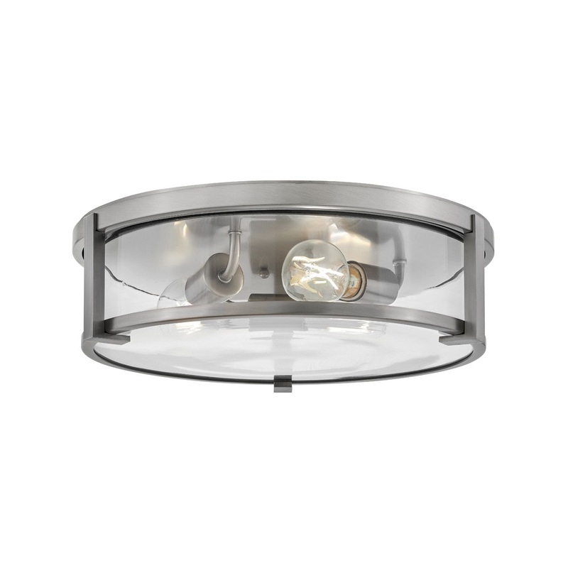 LED Flush Mount from the Lowell Collection in Antique Nickel Finish by Hinkley