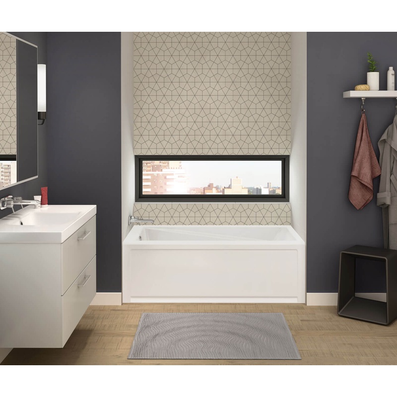 MAAX 105456-000-001-001 New Town 6032 IFS Acrylic Alcove Left-Hand Drain Bathtub in White