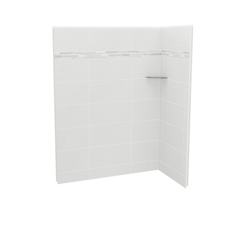 MAAX 107458-300-524 Utile 6032 Composite Direct-to-Stud Two-Piece Corner Shower Wall Kit in Origin Arctik