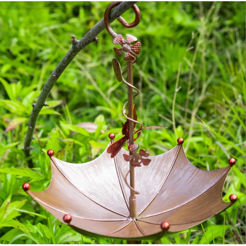 Nectar Charming Hanging Umbrella Bird Feeder – Decorative Outdoor Garden Accent
