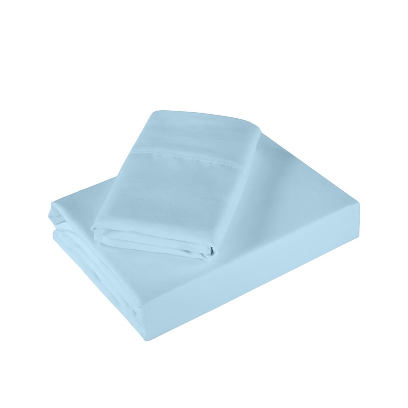 Royal Comfort 1200 Thread Count Sheet Set 4 Piece Ultra Soft Satin Weave Finish – King – Sky Blue
