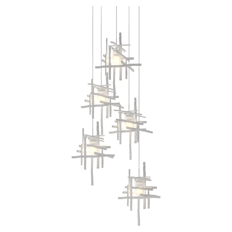 Tura 5-Light Frosted Glass Pendant White
