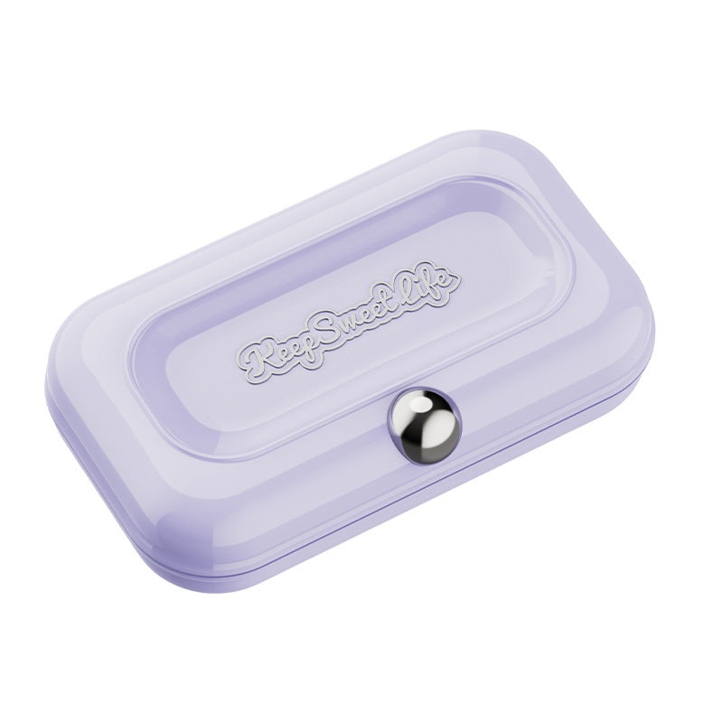 2 Sets Purple Portable 4-Piece Manicure Set – Compact Nail Grooming Kit with Stainless Steel Clippers, File & Stylish Case