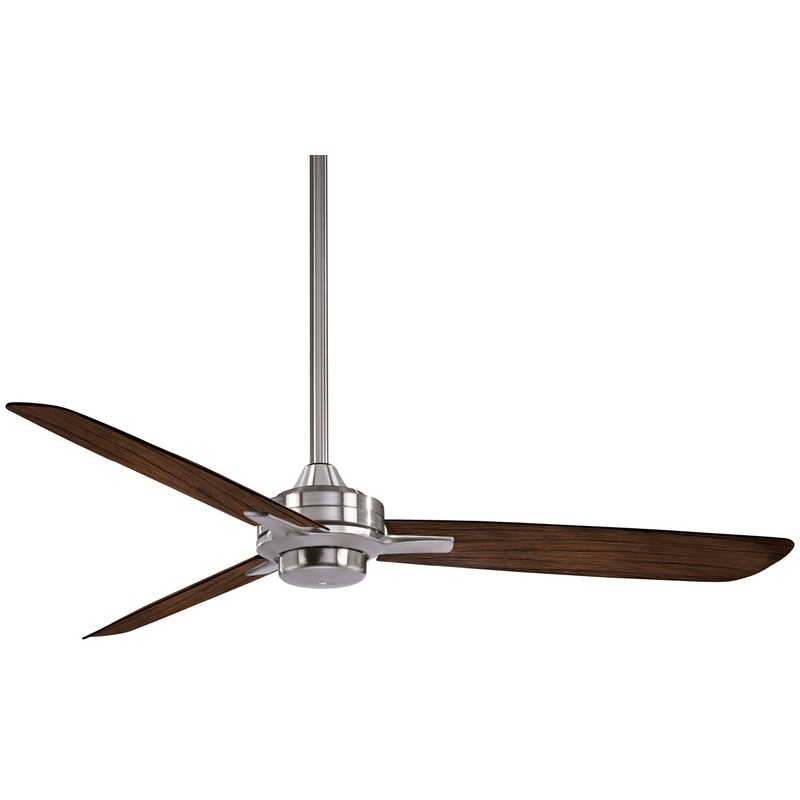 52″ 3-blade Rudolph 52″ Ceiling Fan by Minka Aire (Dry Rated) Brushed Nickel WMedium Maple/Medium Maple