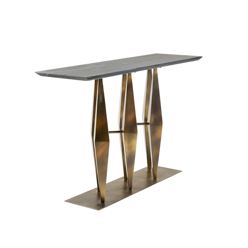 Arteriors FLI09 Dagmar Console Matte Black/Antique Gold