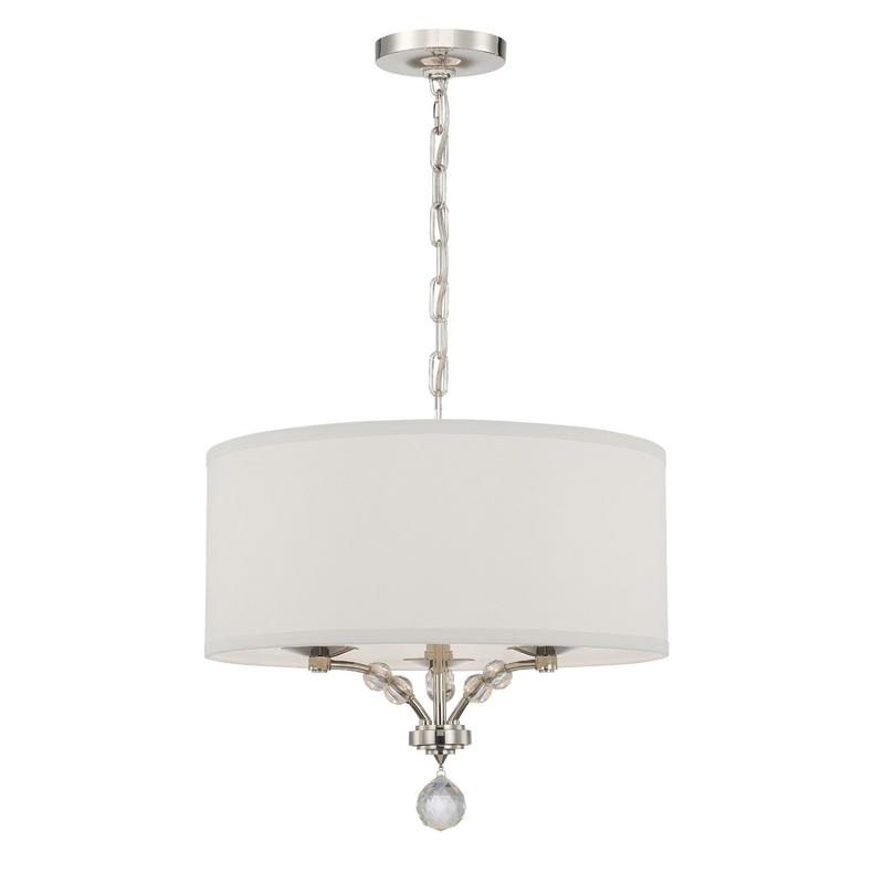 Crystorama 8005-PN Mirage Three Light Mini Chandelier Polished Nickel