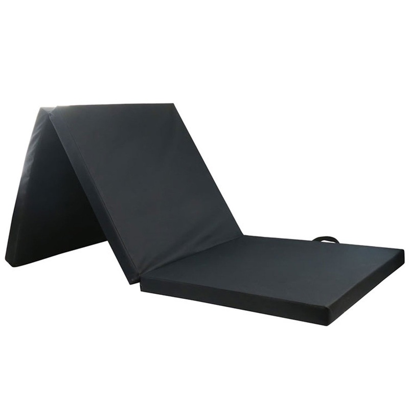 Folding Exercise Floor Mat Dance Yoga Gymnastics Training Home Judo Pilates Gym – Black