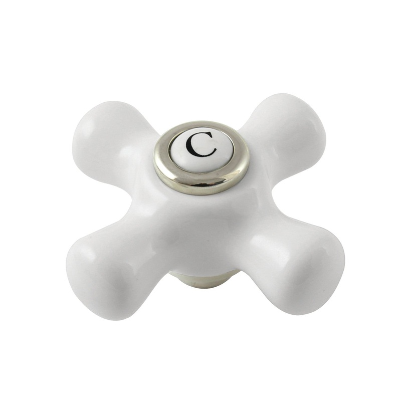 Kingston KSH266PXPNC Cold Porcelain Cross Handle, Polished Nickel