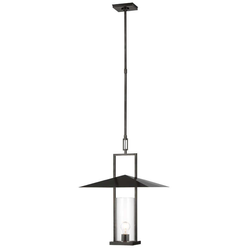 LED Lantern from the Amity Collection in Bronze And Brass Finish by Visual Comfort Signature