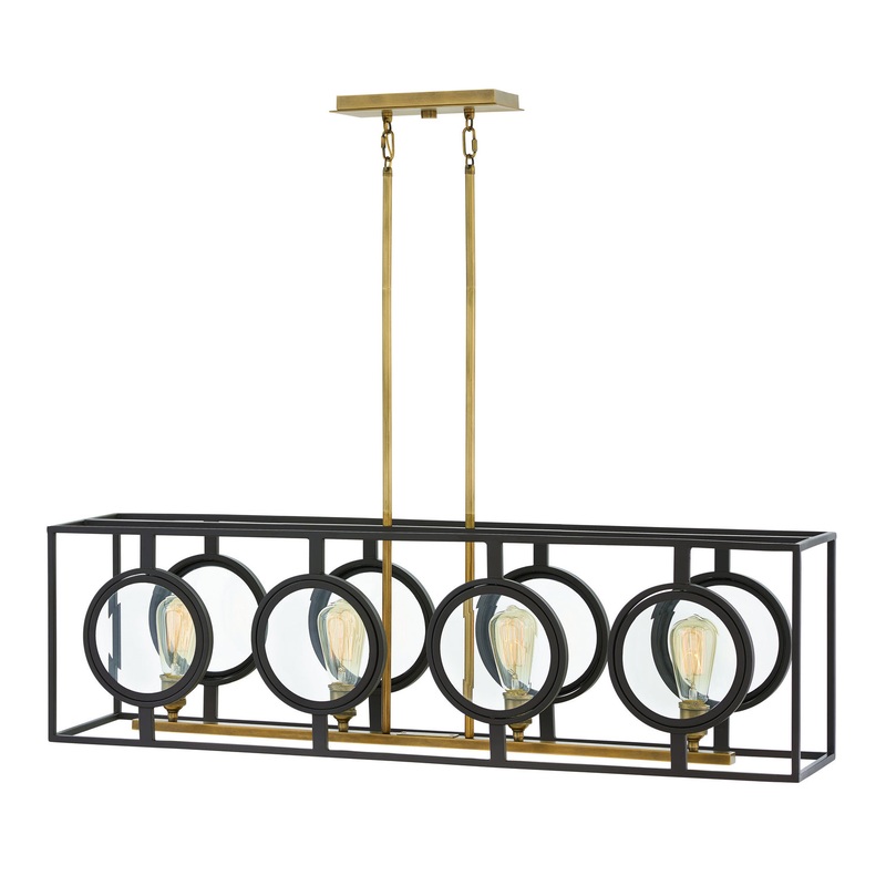 LED Linear Chandelier from the Fulham Collection in Buckeye Bronze Finish by Hinkley
