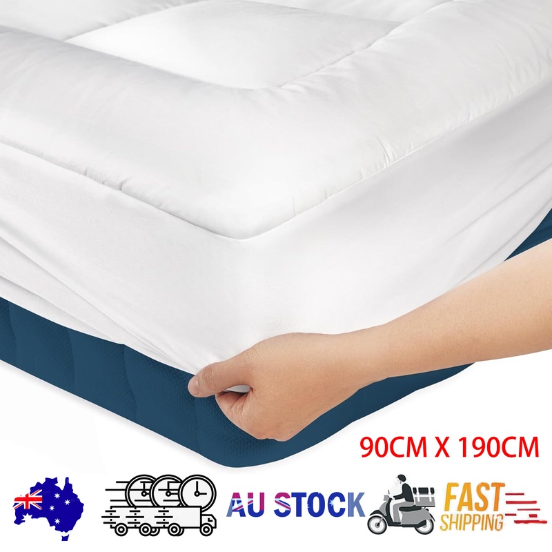 Luxury Mattress Topper Pillowtop Bedding Mat Pad Fitted Cover Underlay SINGLE