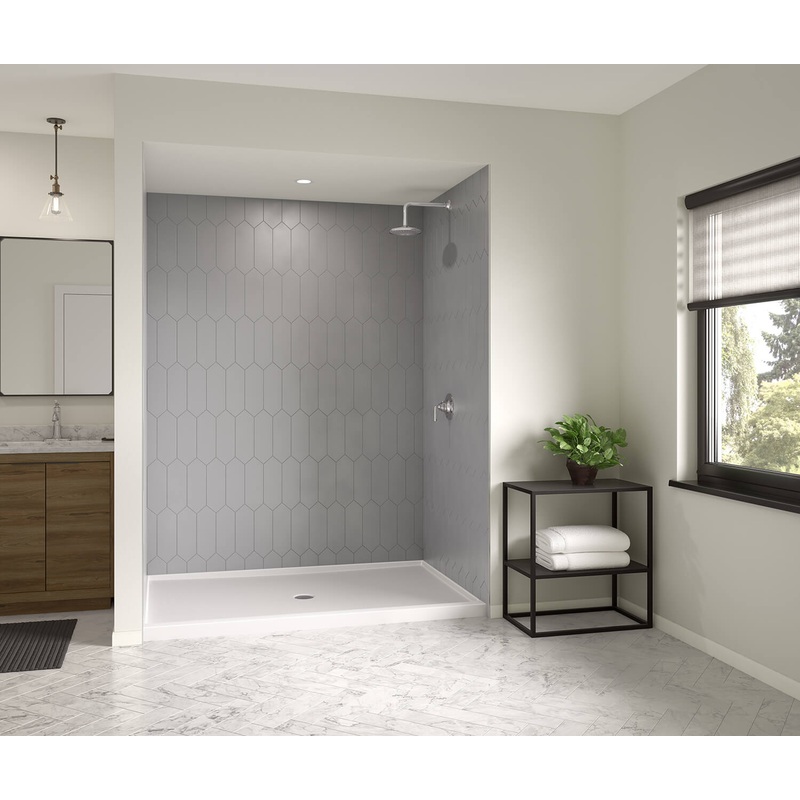 MAAX 106766-000-002-000 Icon 7248 AcrylX Alcove Shower Base with Center Drain in White