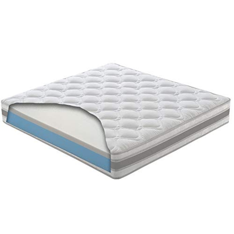 Nicoflex Lisbona Materasso Memory, Poliuretano/Cotone, Bianco, Esclusiva Amazon, 190x120x20 cm, una piazza e mezza, memory e ipoallergenico