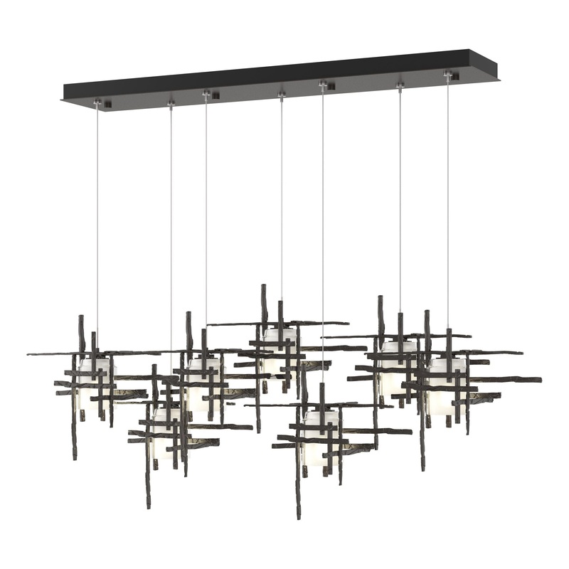 Tura 7-Light Frosted Glass Pendant Oil Rubbed Bronze