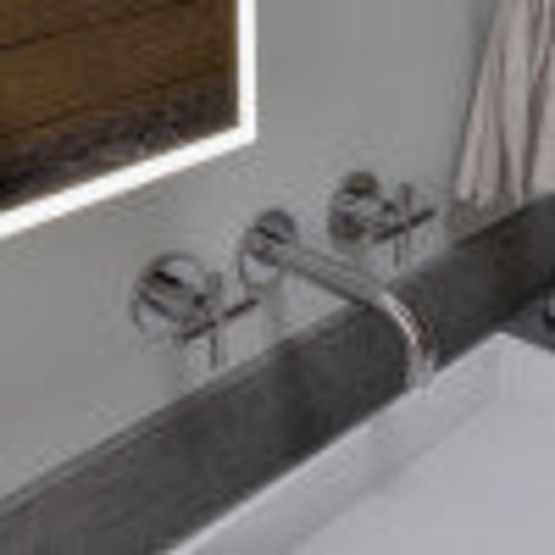 ALFI brand AB1035-BN Brushed Nickel 8″ Widespread Wall-Mounted Cross Handle Faucet