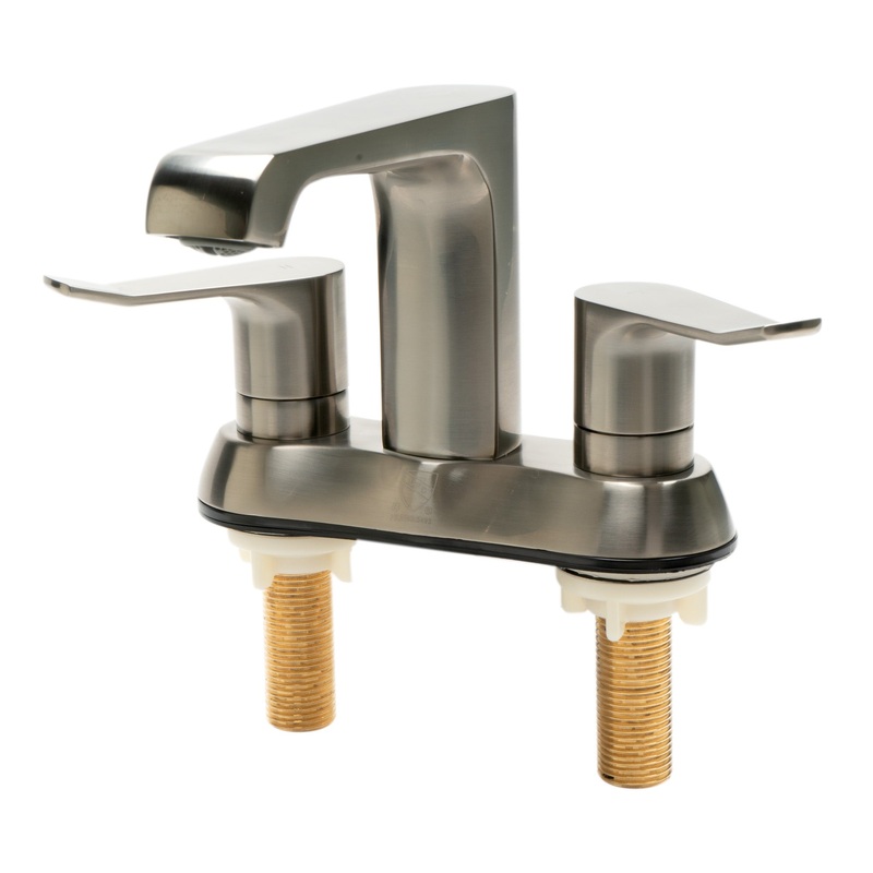 ALFI brand AB1493-BN Brushed Nickel Two-Handle 4” Centerset Bathroom Faucet