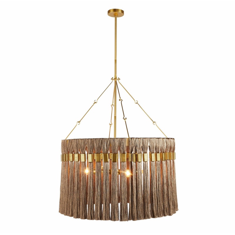 Arteriors DMC24 Dutchess Four Light Chandelier Gold and Gray/Antique Brass