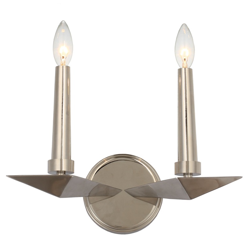 Crystorama 7592-PN Palmer Two Light Wall Sconce Polished Nickel