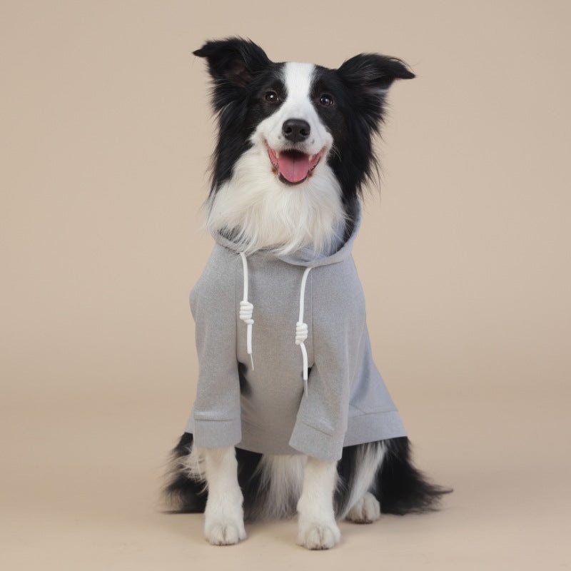 Grey Classic Dog Sweatshirt with Hood & Drawstrings – For Large Dogs (Size : 9XL)