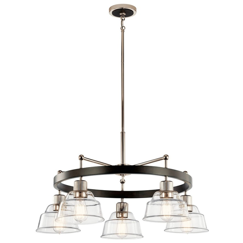 Kichler 52403PN Five Light Chandelier, Polished Nickel
