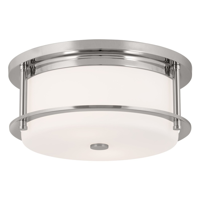Kichler 52595PN Two Light Flush Mount, Polished Nickel