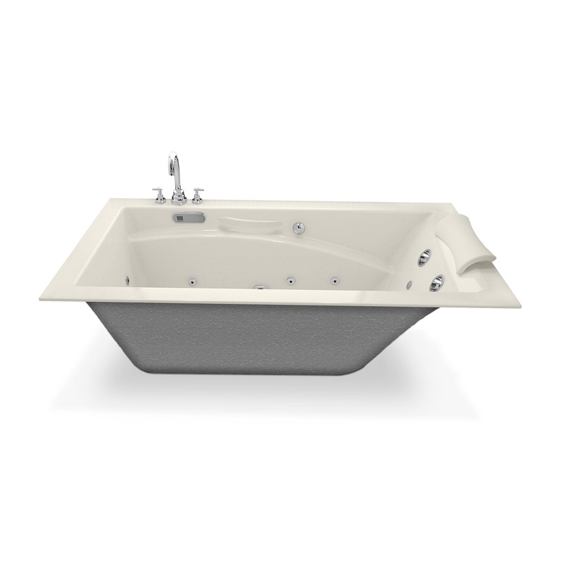 MAAX 101269-000-007-000 Optik 6636 Acrylic Alcove End Drain Bathtub in Biscuit