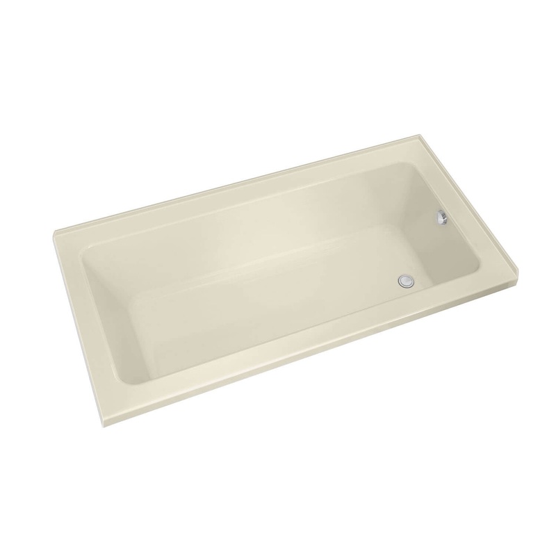 MAAX 106209-L-000-004 Pose 6636 IF Acrylic Corner Right Left-Hand Drain Bathtub in Bone