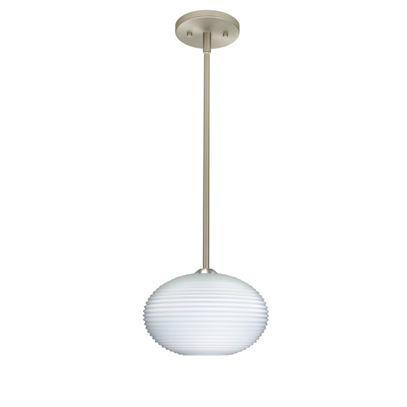 One Light Pendant from the Pape Collection in Satin Nickel Finish by Besa