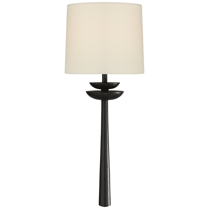 One Light Wall Sconce from the Beaumont Collection in Aged Iron Finish by Visual Comfort Signature