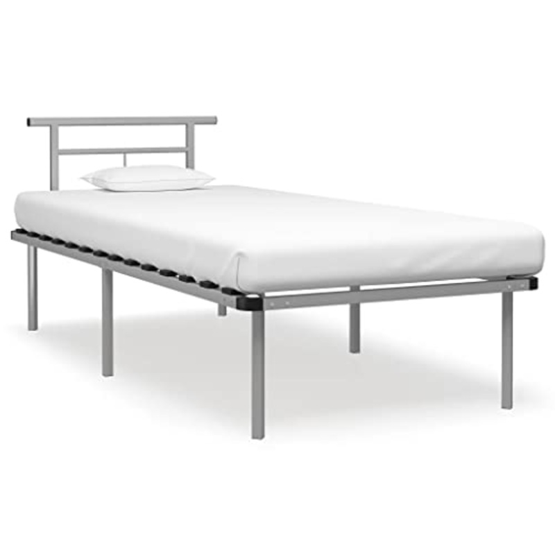 vidaXL Giroletto Grigio in Metallo 90×200 cm