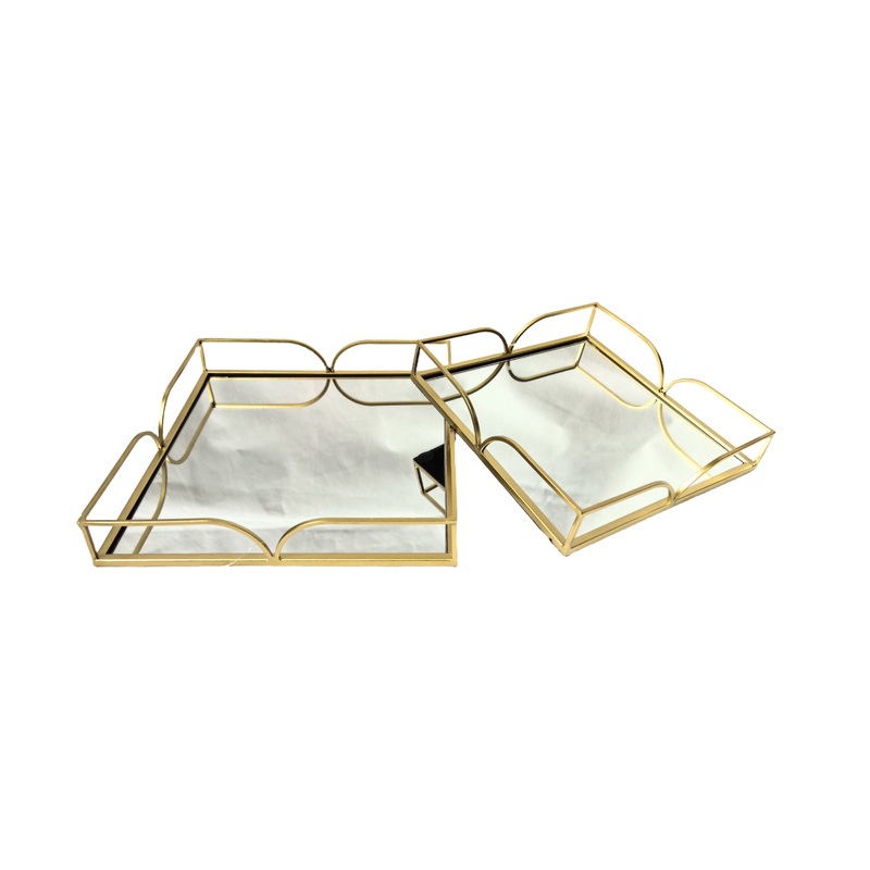 Willow Square Tray – Set of 2 – Gold
