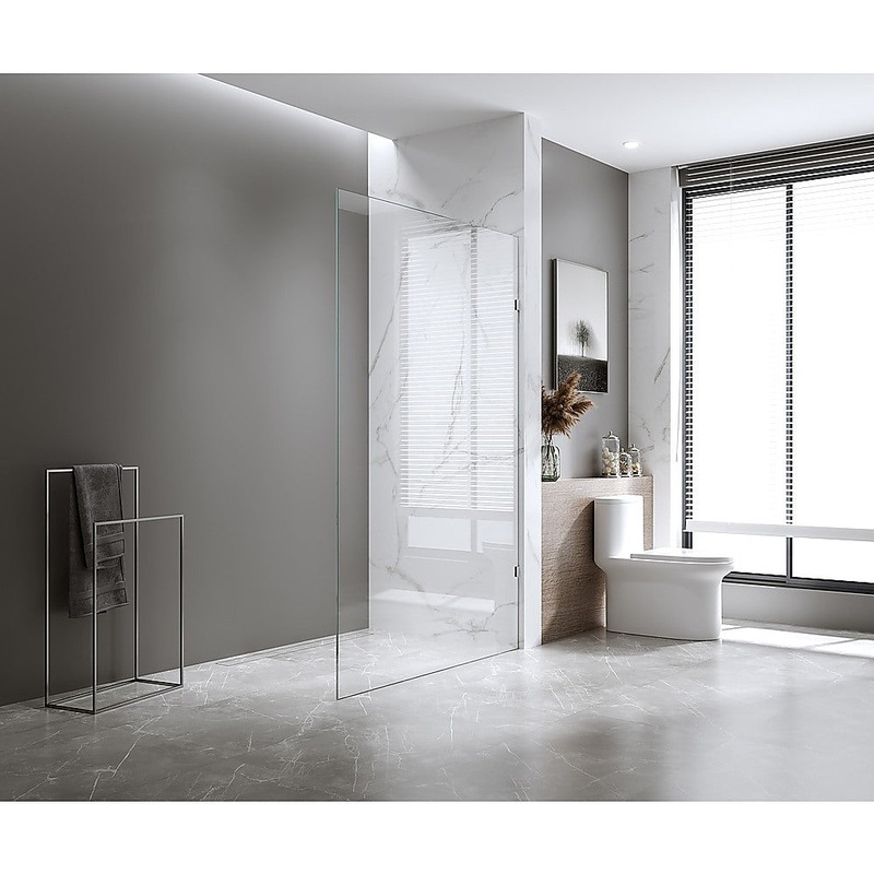100x200cm Glass Shower Screen with Gold Wall & Floor U Brackets