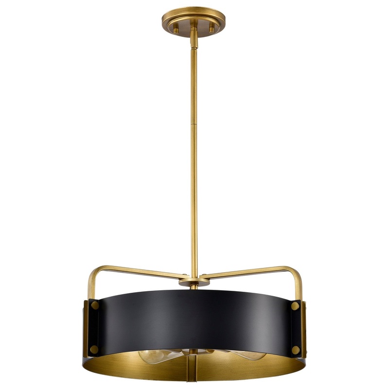 Four Light Pendant from the Altos Collection in Matte Black Finish by Nuvo Lighting