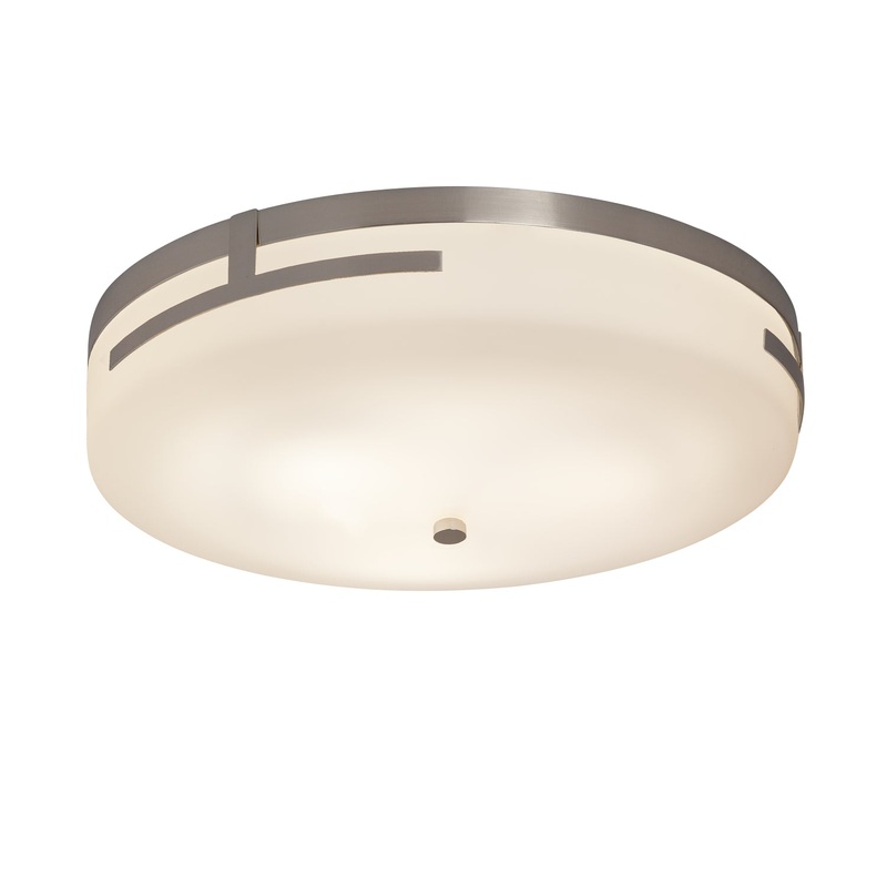 LED Flush-Mount from the Fusion Collection in Polished Chrome Finish by Justice Designs