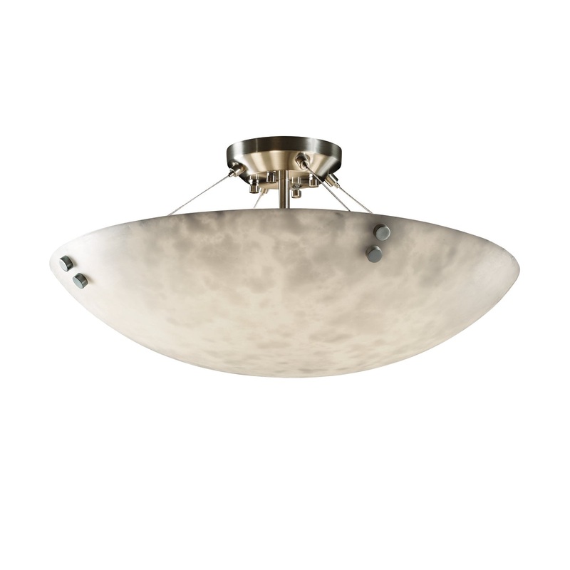 LED Semi-Flush Mount from the Clouds Collection in Brushed Nickel Finish by Justice Designs