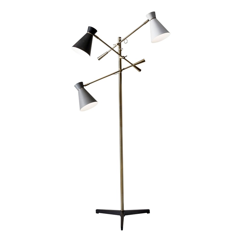 Lyle 3-Arm Floor Lamp Antique Brass