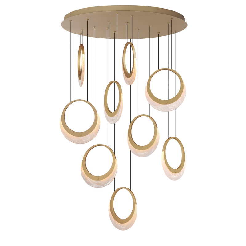Lyra 9-Light LED Pendant Gold